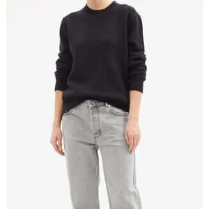 RAEY Oversized Recycled Cashmere Boyfriend Sweater Black Small